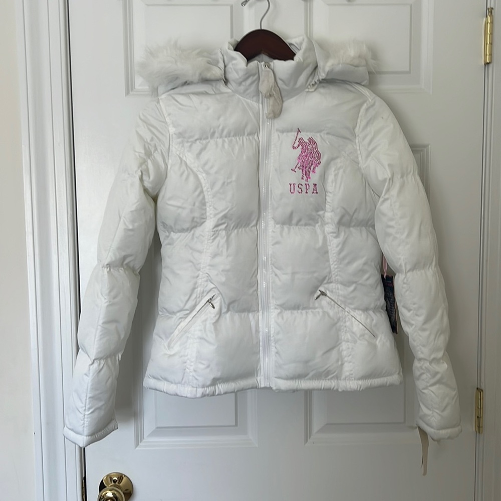 US Polo - white winter puffer jacket
